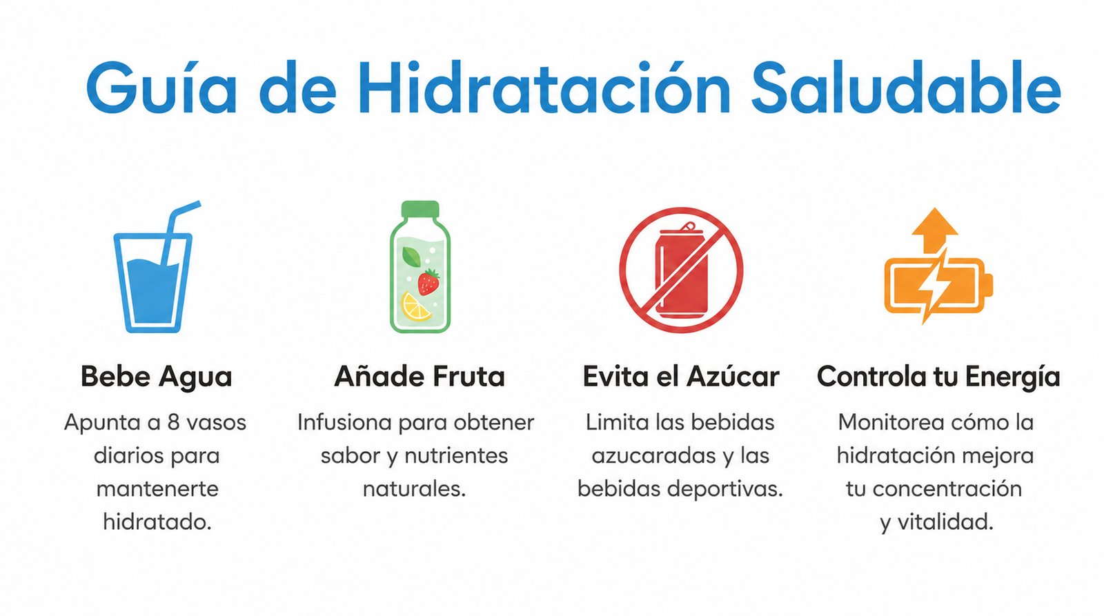 Hydration guide infographic translated to Spanish with Img2Vid Image Translator