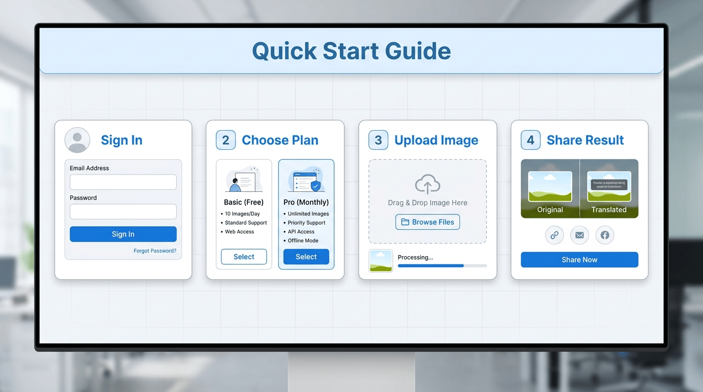 English quick start UI guide before image translator