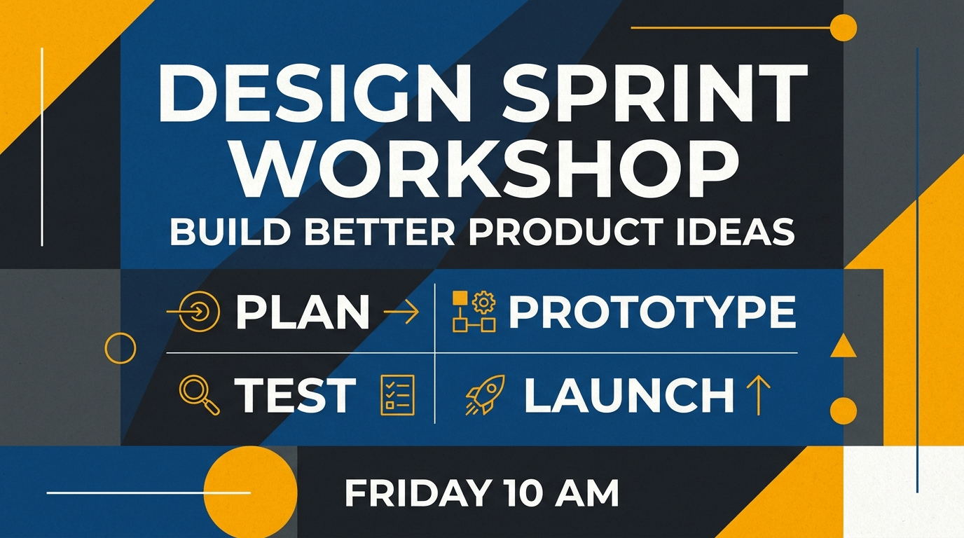 English design sprint workshop poster before image translator