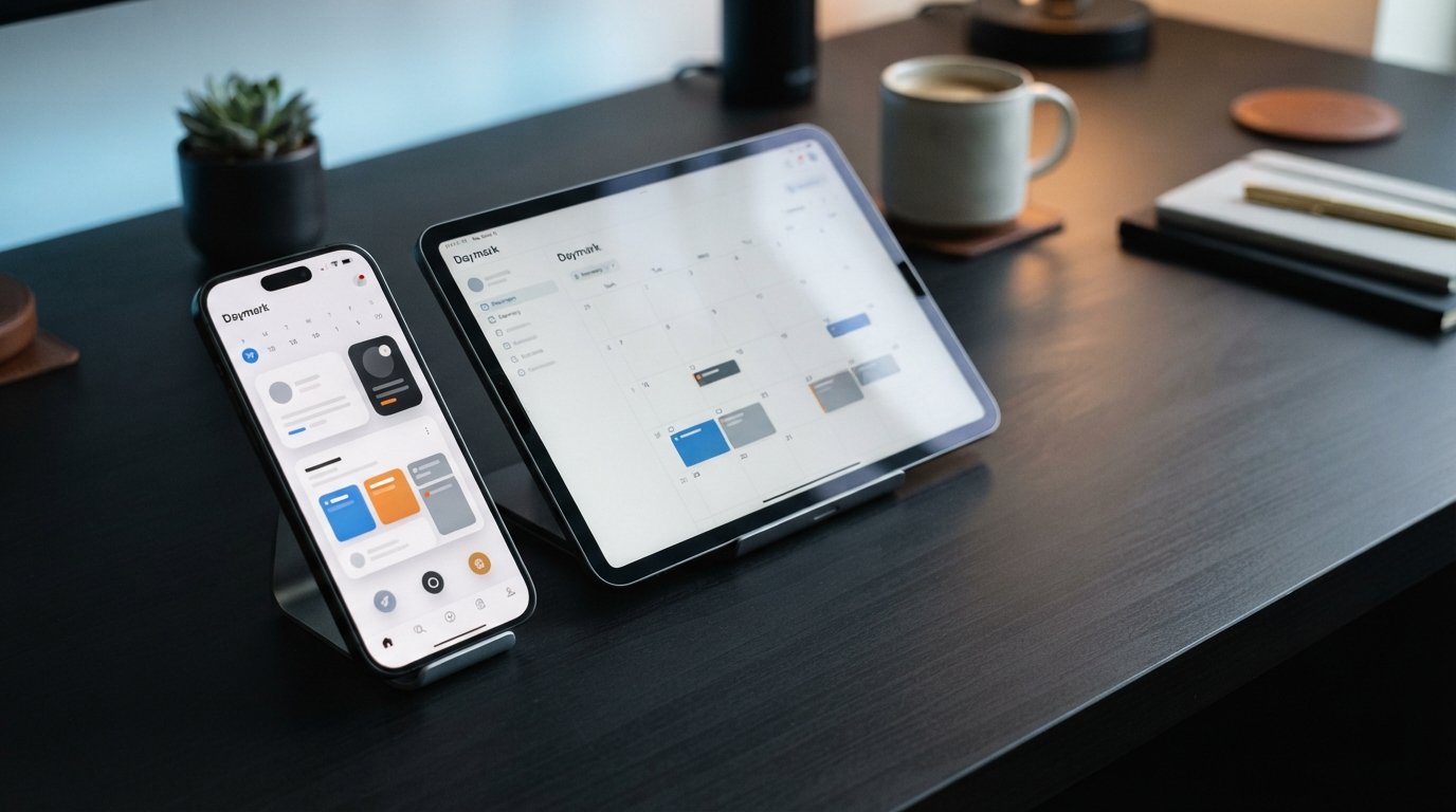 Nano Banana 2 Lite app launch visual with phone and tablet on a charcoal desk