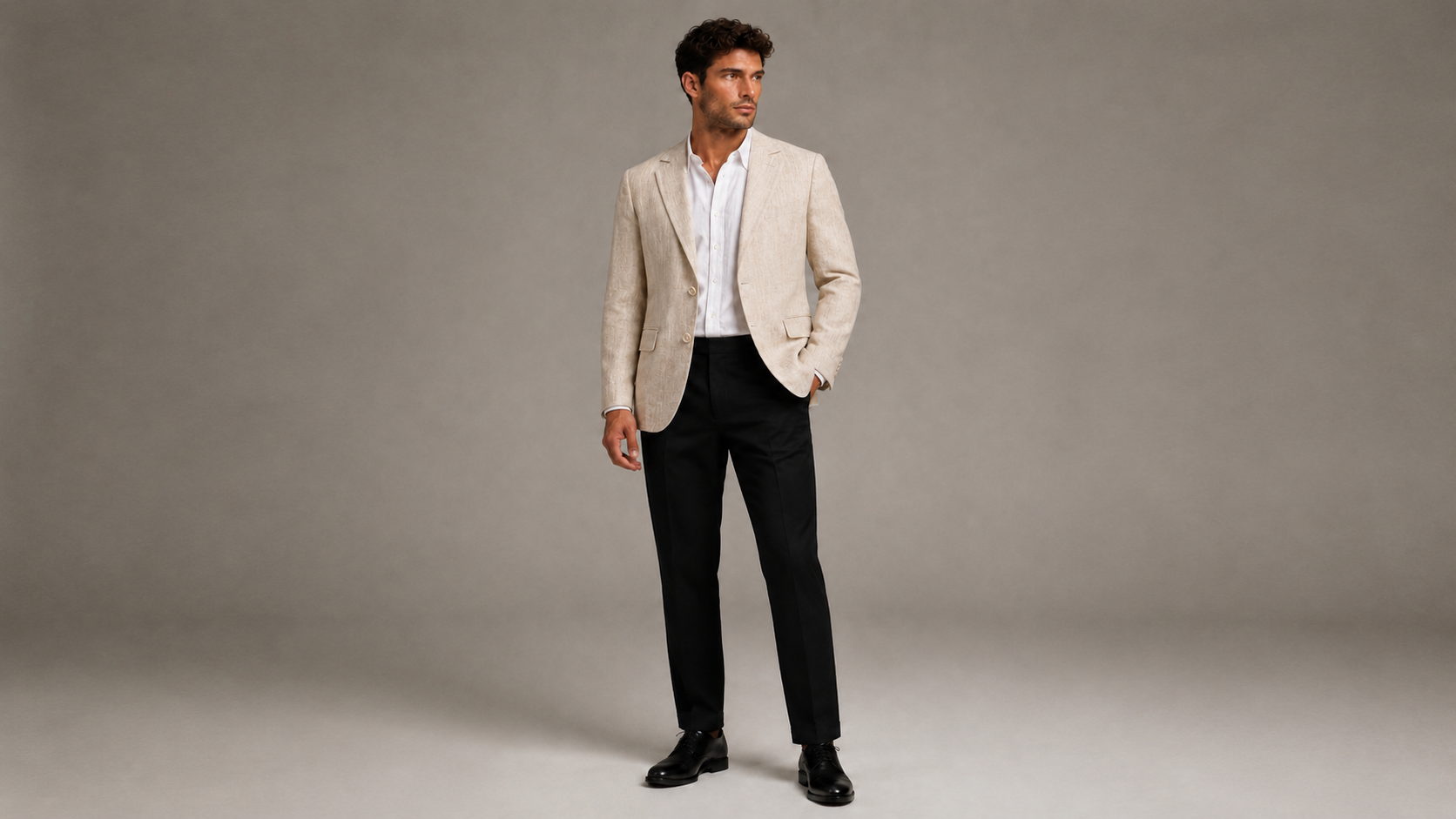 Cinematic Blazer Look 16:9 AI virtual try on result